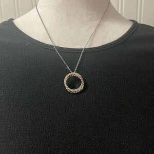 Elegant Silver Circle Pendant Necklace